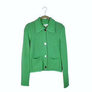 Ronny Kobo Frazer Knit Jacket Cardigan Sweater Shamrock Green Womens Medium